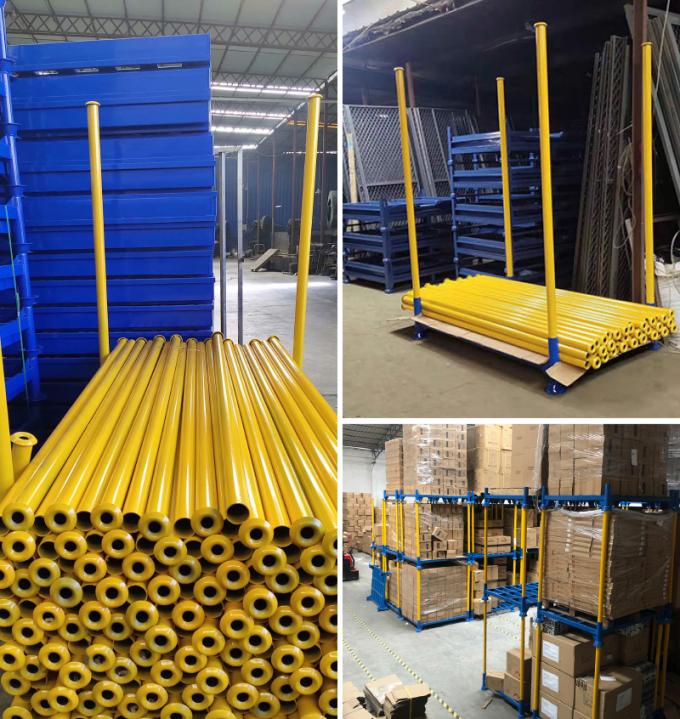 Plastic Horizontal Rounded Stackable Racking Round Post Foldable Stacking rack Demountable Stacking rack Stackable Rack