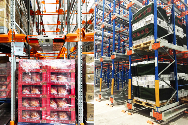 Two Way Radio Shuttle Racking Pallet Runner Rack System For Cold ...