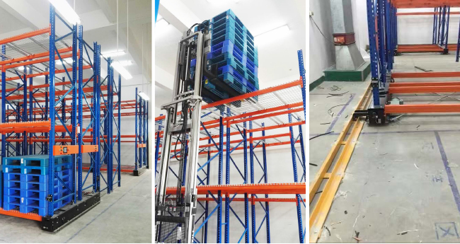 Electric Mobile Pallet Rack Side-track guided type Warehouse Storage ...