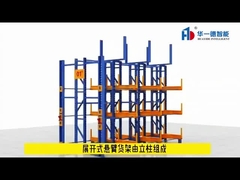 Electric Telescopic Cantilever Rack For Pipe Storage  Roll Out Cantilever Racking