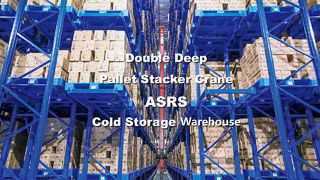 Cold Storage Warehouse Double Deep pallet Stacker Crane ASRS