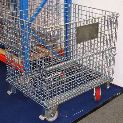 Galvanized Wire Mesh Container Foldable Storage Cage Wire Container