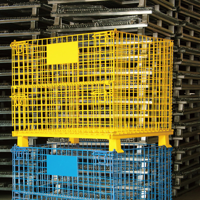 A51: Plastic Spray Wire Mesh Container Foldable Storage Cage Wire Container