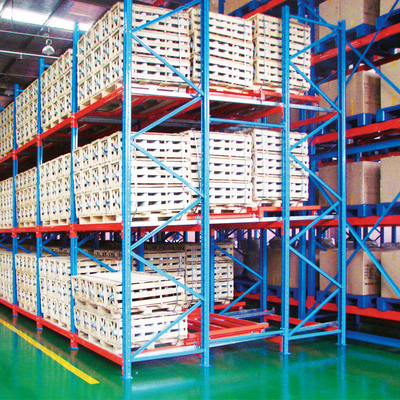 Push Back Pallet Racking High Density Warehouse Storage Racking Push Back Rack