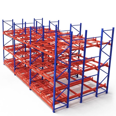 Push Back Pallet Racking High Density Warehouse Storage Racking Push Back Rack