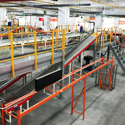 Carton Sorting Conveyor System Flexible Gravity Roller Conveyor System Logistics Sorting Warehouse Storage Rack