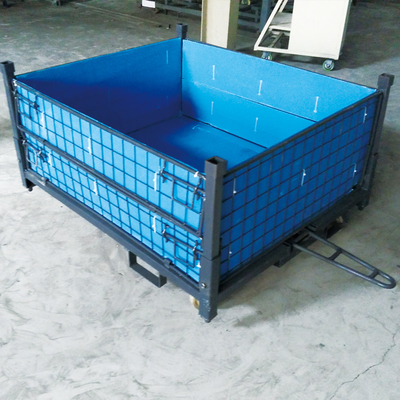 A50: Stackable and Foldable Storage Steel Wire Mesh Pallet Cage work bin wire mesh pallet container