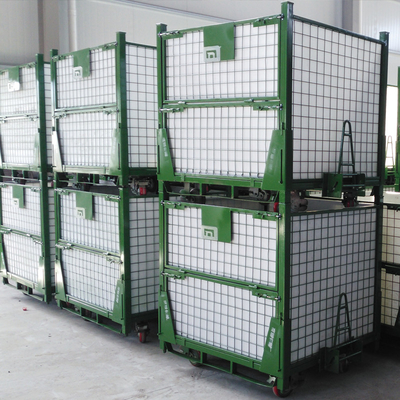 A50: Stackable and Foldable Storage Steel Wire Mesh Pallet Cage work bin wire mesh pallet container