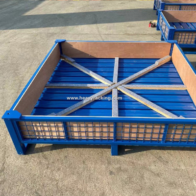 Steel Pallet Storage Cage Work Bin Steel Pallet Wire Mesh Container Storage Cage