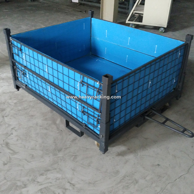 Steel Pallet Storage Cage Work Bin Steel Pallet Wire Mesh Container Storage Cage