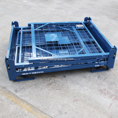 Steel Pallet Storage Cage Work Bin Steel Pallet Wire Mesh Container Storage Cage