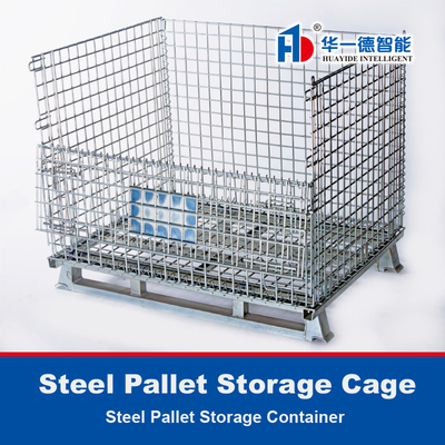 Galvanized Storage Cage Wire Mesh Container  Foldable Storage Cage