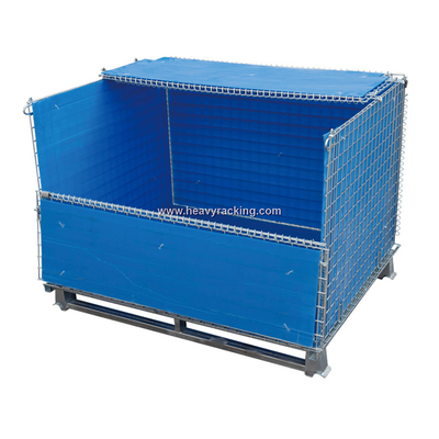 Galvanized Storage Cage Wire Mesh Container  Foldable Storage Cage