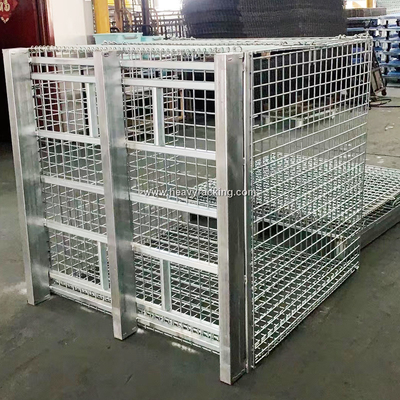 Galvanized Storage Cage Wire Mesh Container  Foldable Storage Cage