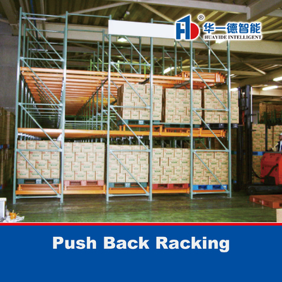 Push Back Pallet Racking High Density Warehouse Storage Racking Push Back Rack