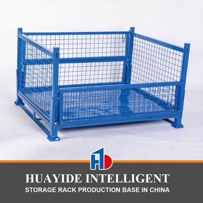 A50: Stackable and Foldable Storage Steel Wire Mesh Pallet Cage work bin wire mesh pallet container
