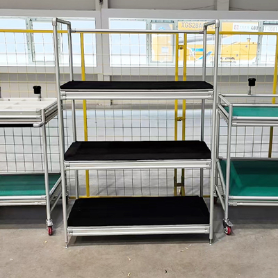 Material Rack System Made From The Third Generation Lean Pipe Aluminum Alloy Tube  Assemble Cart  Hand Trolley