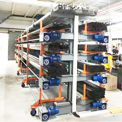A30 Electric Telescopic Cantilever Rack For Pipe Storage  Roll Out Cantilever Racking