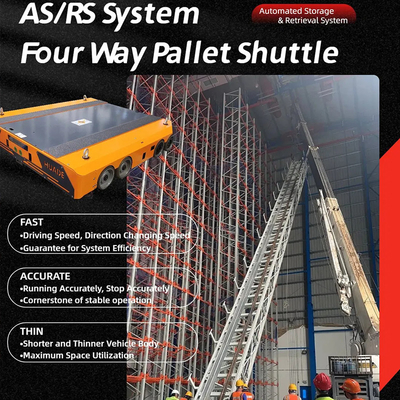 B13 ASRS Four Way Shuttle System Heavy Duty Higher Automation Warehouse Storage Steel Shuttle Racking