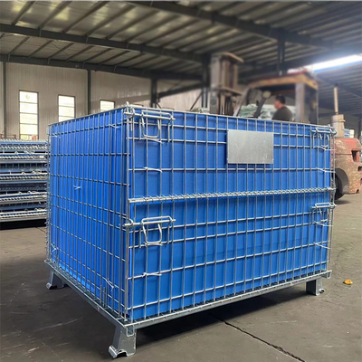B25 Warehouse Storage Cage Medium Duty Container Wire Metal Container Pallet Stackable Cage
