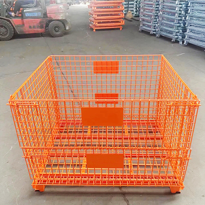 B25 Warehouse Storage Cage Medium Duty Container Wire Metal Container Pallet Stackable Cage
