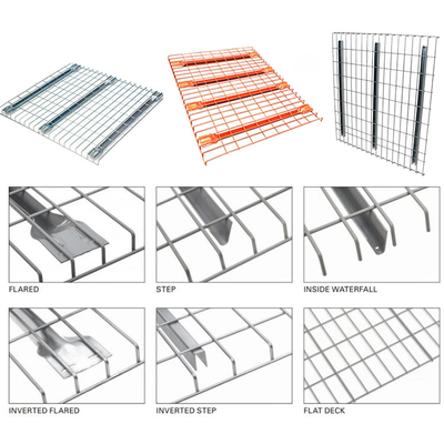 B33 Warehouse Standard Size Flare Waterfall Welded Galvanized Steel Metal Storage Wire Mesh Decking for Pallet Racking