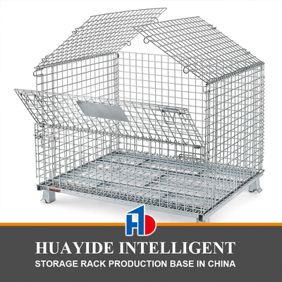 B42 Storage Cage For Logistics Warehousing ASRS Foldable Wire Mesh Container