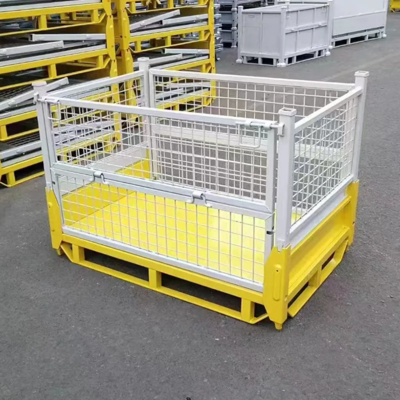 B42 Storage Cage For Logistics Warehousing ASRS Foldable Wire Mesh Container