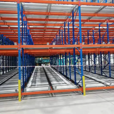 IOS9001 High Density Gravity Pallet Racking FIFO Pallet Flow Racking
