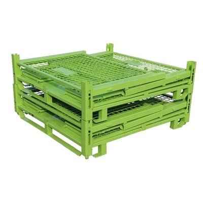 B48: Long Service Life Powder Coating Treatment Able Folding Warehouse Metal Steel Stillage Cage Half Drop Gate Pallet Stillage Box