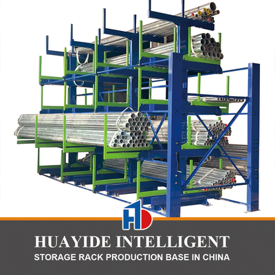 B52: Long Material Storage Roll out Cantilever Rack Bar Stock & Pipe Roll out Cantilever Rack