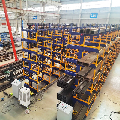 B52: Long Material Storage Roll out Cantilever Rack Bar Stock & Pipe Roll out Cantilever Rack