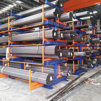 B52: Long Material Storage Roll out Cantilever Rack Bar Stock & Pipe Roll out Cantilever Rack