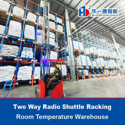 Two Way Radio Shuttle Racking Pallet Runner Rack System Room Temperature Warehouse