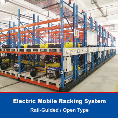Electric Mobile Pallet Racking  Rail-Guided Ground Track Guidance Open Type Electric Mobile Rack Warehouse Storage Rack