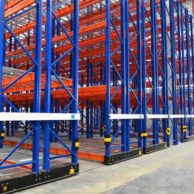 Electric Mobile Pallet Racking  Rail-Guided Ground Track Guidance Open Type Electric Mobile Rack Warehouse Storage Rack