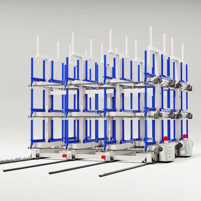 Electric Mobile Telescopic Cantilever Racking Automatic Loading and Unloading Systems For Long Products Warehouse Storage Racking
