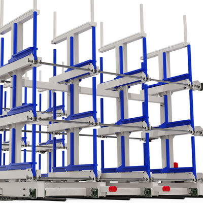 Electric Mobile Telescopic Cantilever Racking Automatic Loading and Unloading Systems For Long Products Warehouse Storage Racking