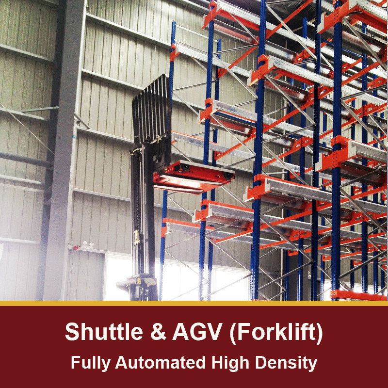 Radio Shuttle Rack Cart And Forklift (AGV) System Fully Automated Fifo Filo  System Radio Shuttle Racking System