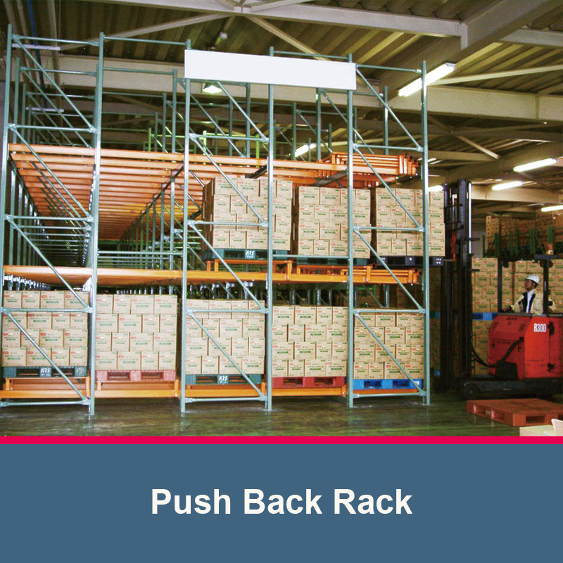 Push Back Pallet Racking High Density Warehouse Storage Racks Push Back Rack