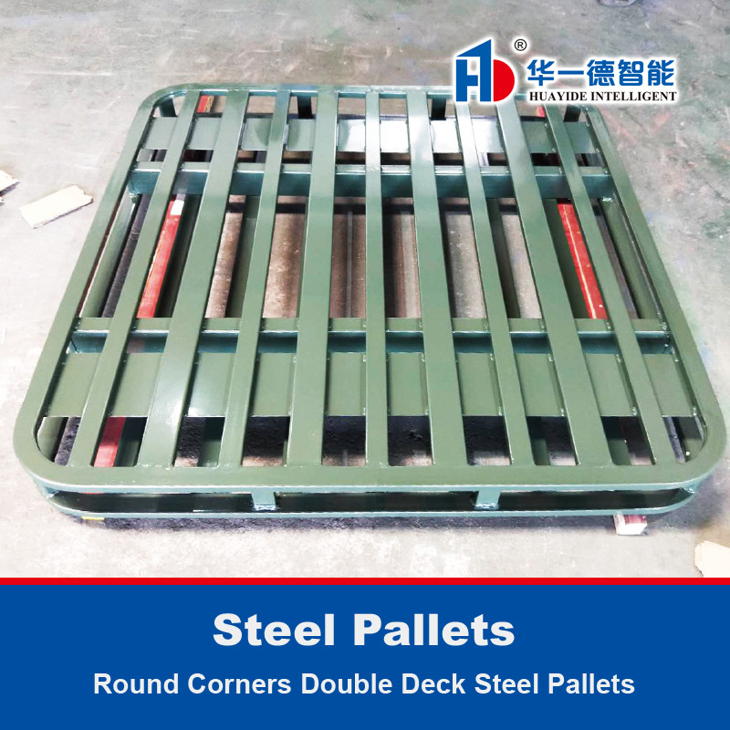 Round Corners Double Deck Steel Pallets Iron Pallet Metal Pallets For Grain