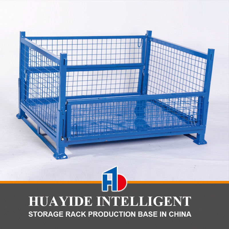 A50: Stackable and Foldable Storage Steel Wire Mesh Pallet Cage work bin wire mesh pallet container
