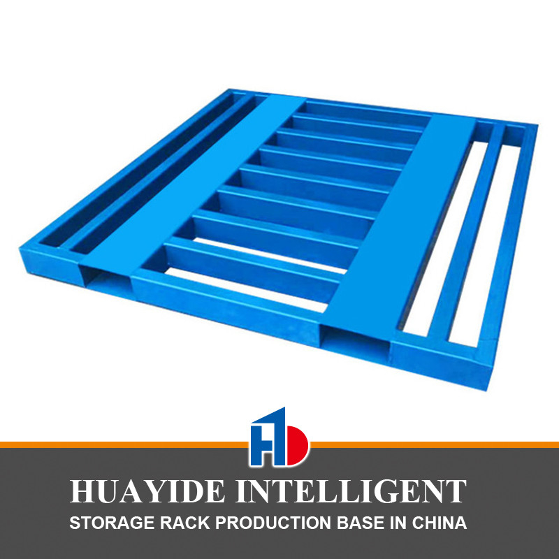 A08: Double Deck Steel Pallet For Warehouse Storage Right Corners Metal Pallet