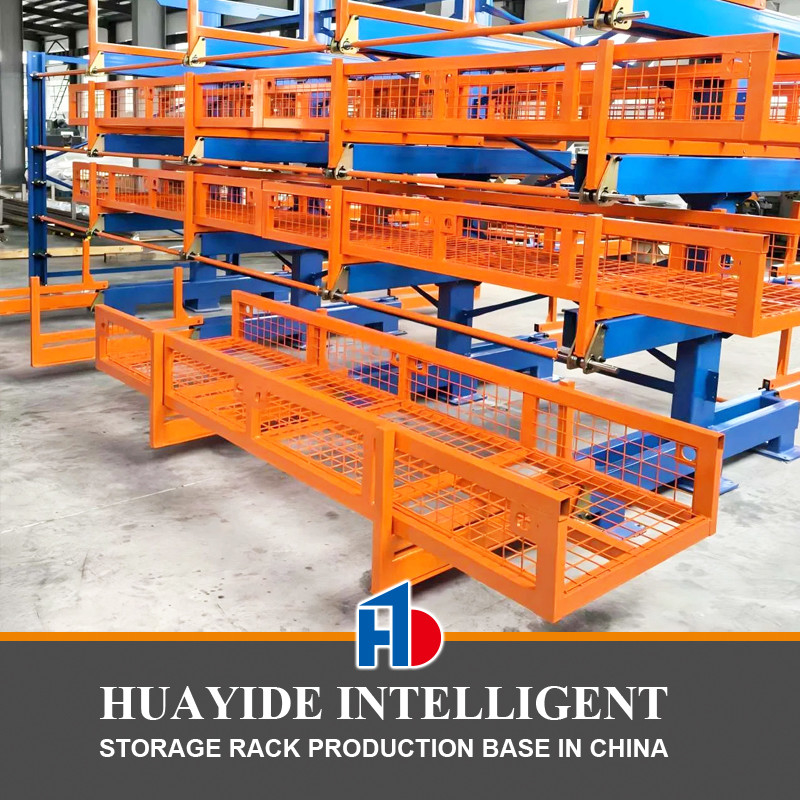 A30 Electric Telescopic Cantilever Rack For Pipe Storage  Roll Out Cantilever Racking