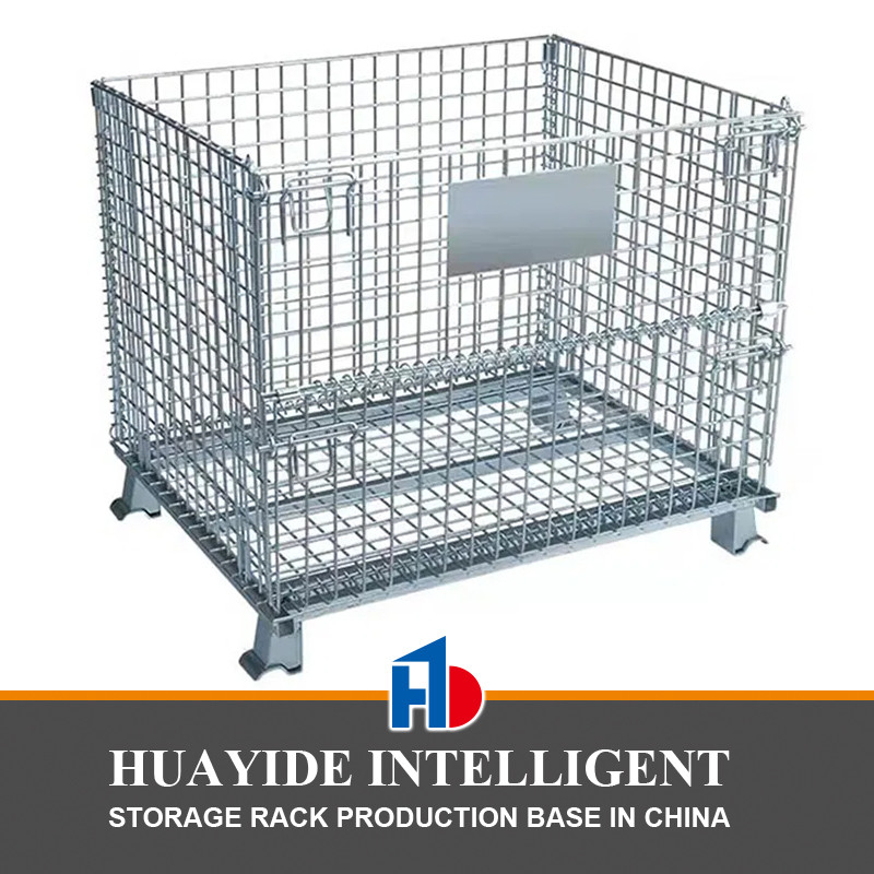 B25 Warehouse Storage Cage Medium Duty Container Wire Metal Container Pallet Stackable Cage