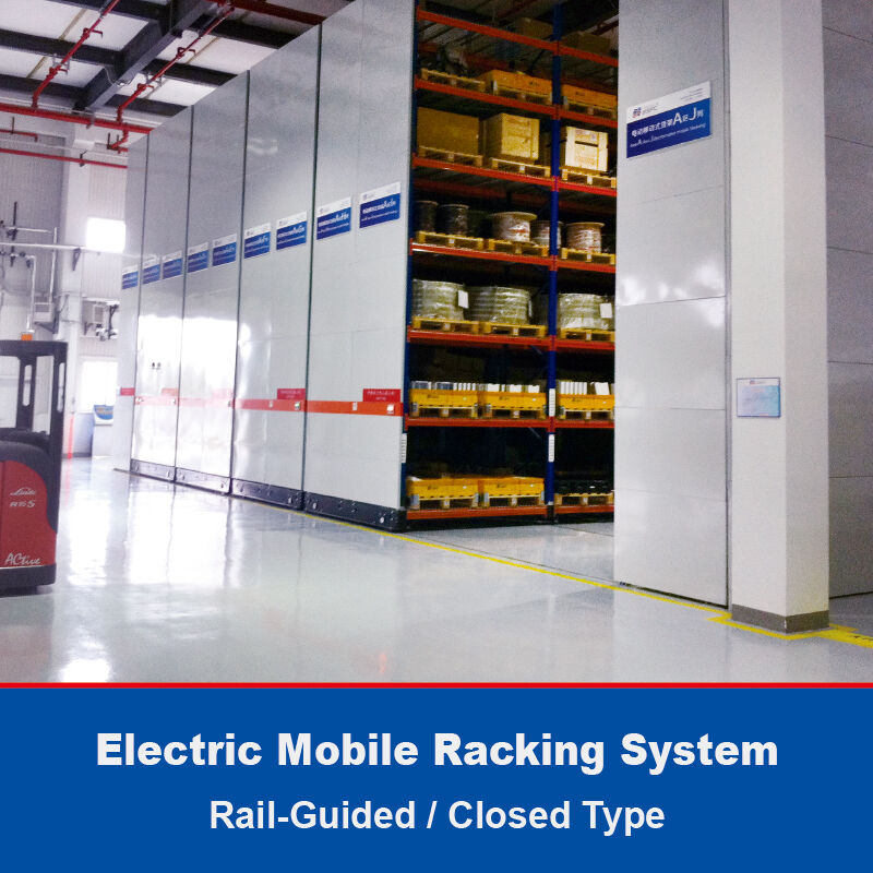 Electric Mobile Rack Rail-Guided Ground Track Guidance Closed Type  Electric Powered Motorized Mobile Heavy Duty Pallet Racking