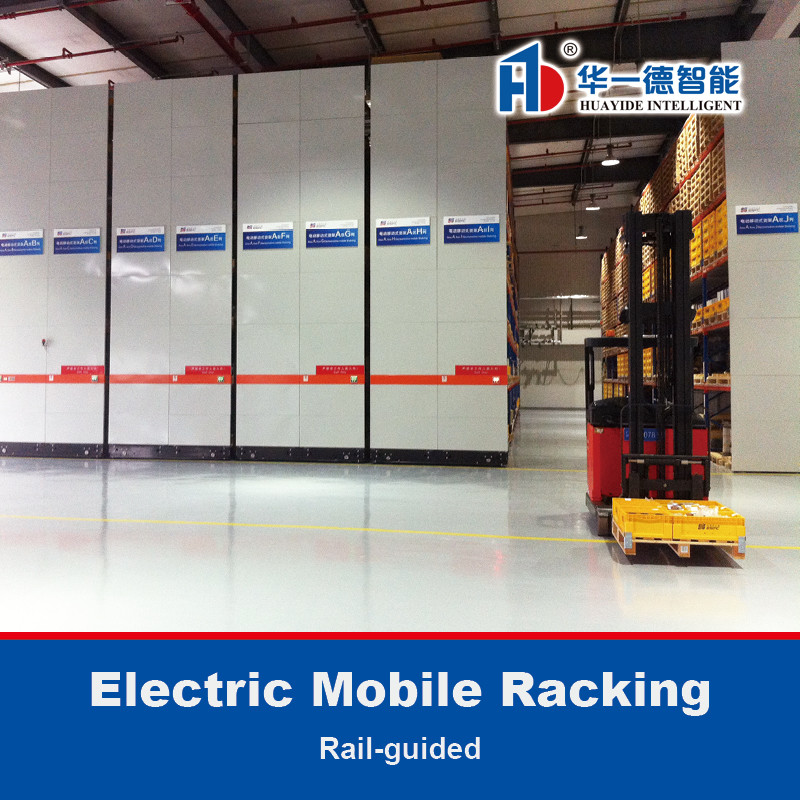 Electric Mobile Pallet Racking Rail-Guided Electric Mobile Rack ...