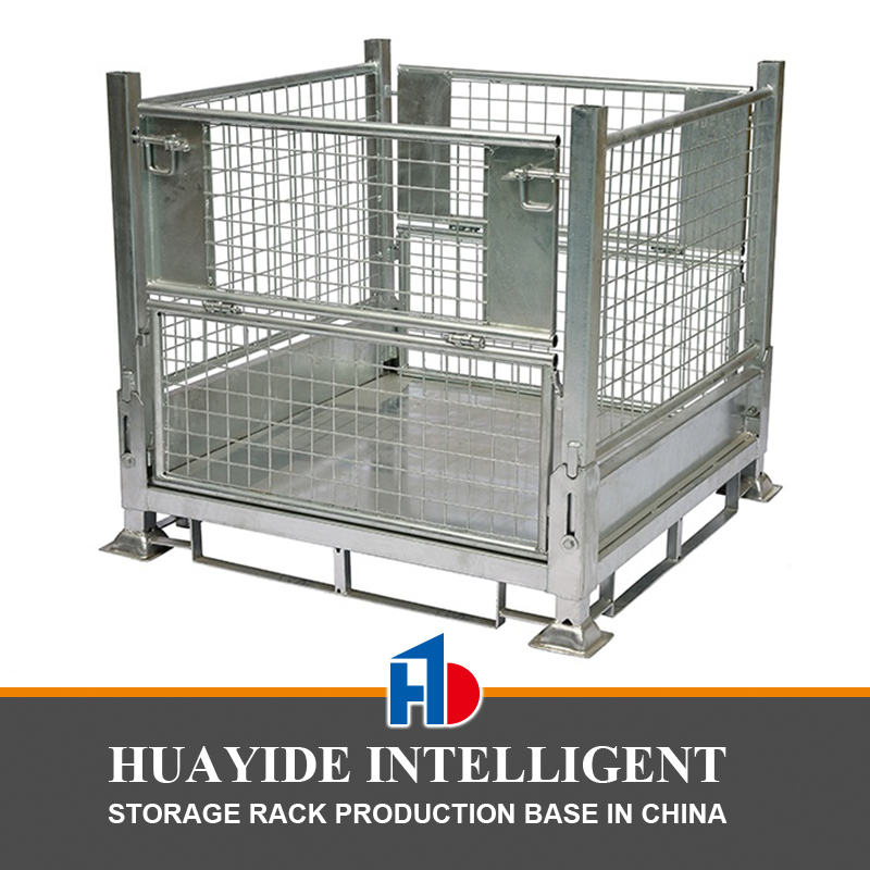C07：Collapsible Storage Folding Stacked Warehouse Steel Metal Wire Mesh ...